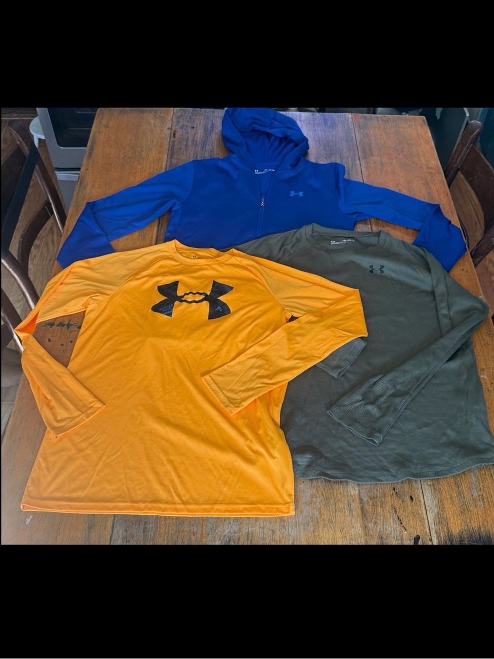 3 Boys Shirts Long Sleeve Under Armour Size Youth XL 14/16 Hoodie-Dryfit-Knitted